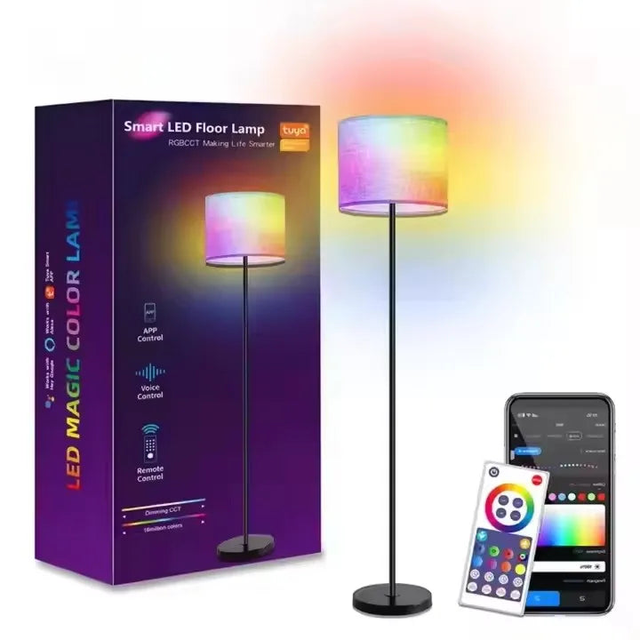 Lámpara de Pie LED Inteligente RGB con Control por App y Voz